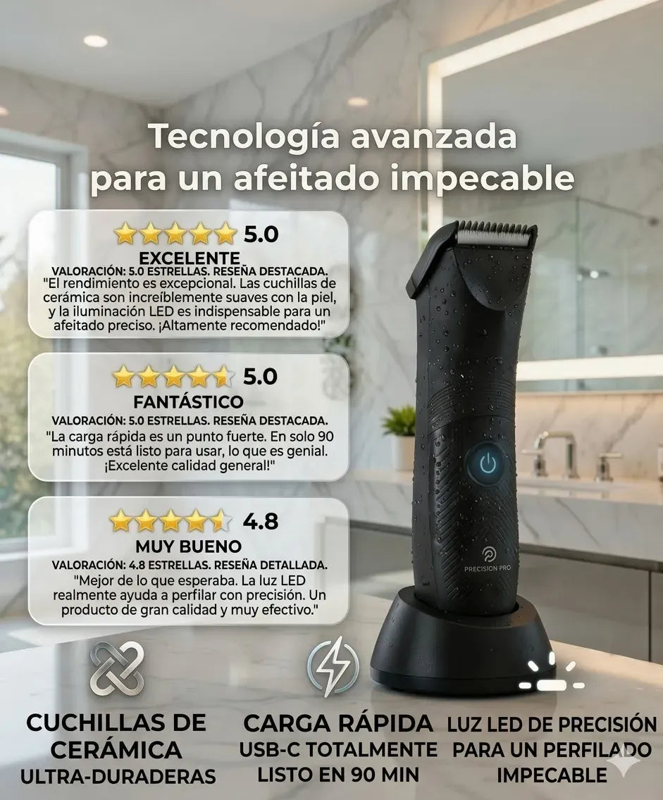 Afeitadora Corporal Hombre Zonas Intima Y Cuerpo Usb