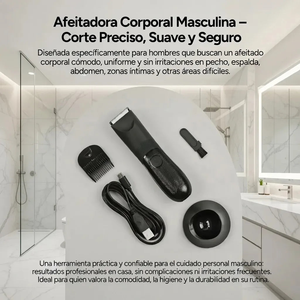 Afeitadora Corporal Hombre Zonas Intima Y Cuerpo Usb